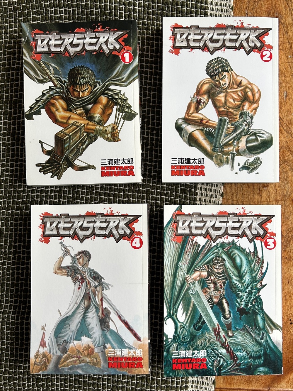 Berserk Volumes 1-4 Manga Set - Kentaro Miura